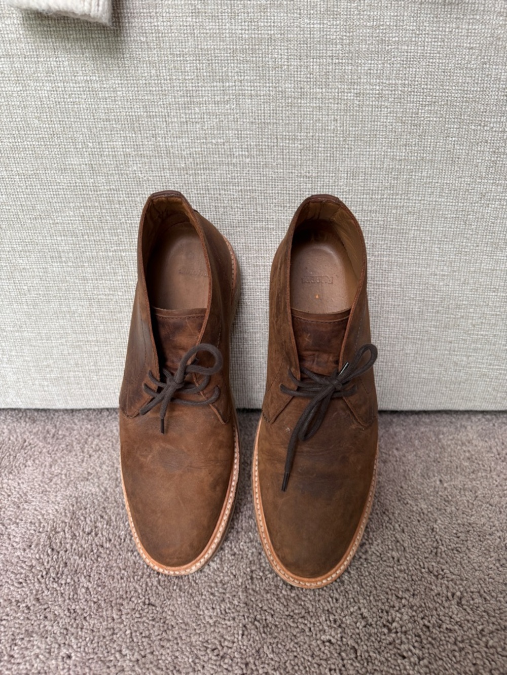 Mens Rhodes leather brown Tyler Chukka Boot lace up gum sole size 10 GUC